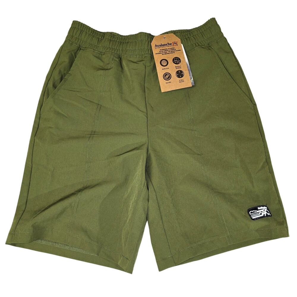 Avalanche Boys Shorts L 14/16 Athletic Stretch Moisture Wicking Green
